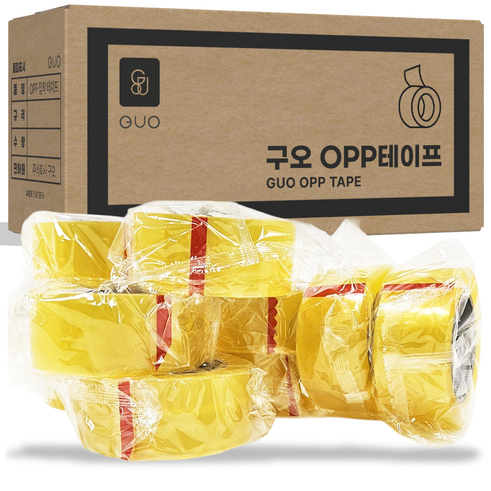 구오 박스테이프 40M 택배 포장용 OPP 투명테이프 경포장 50개 이미지 1