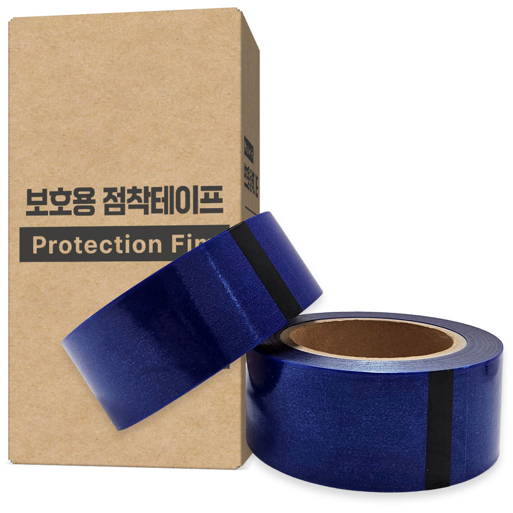 구오 청랩 청보호테이프 공업용랩 청랩 제품보호 랩핑 스크래치 50MM(40롤) 이미지 1