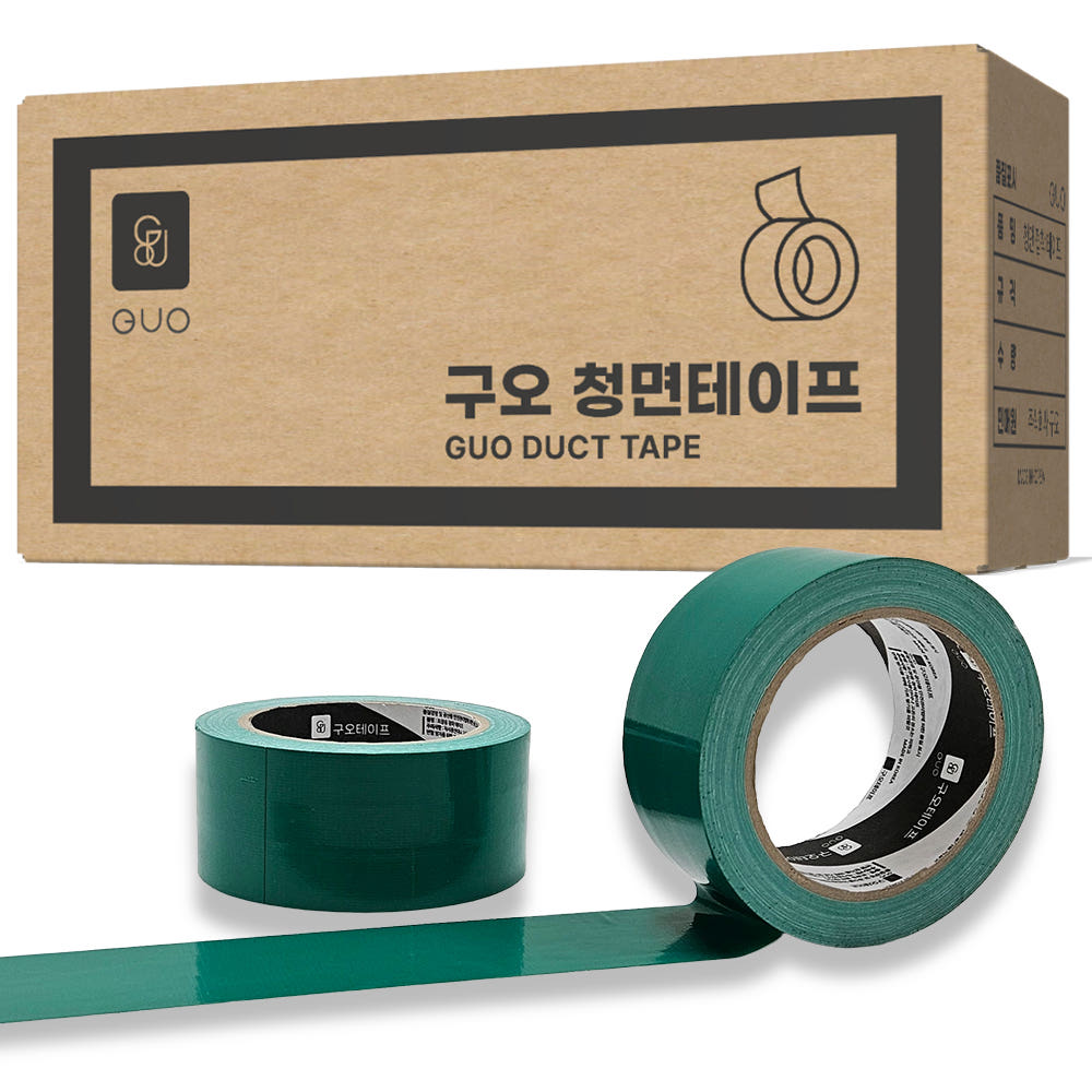 국산 초강력 청테이프 녹색테이프 면테이프 48mm X 25m 40개입 이미지 2