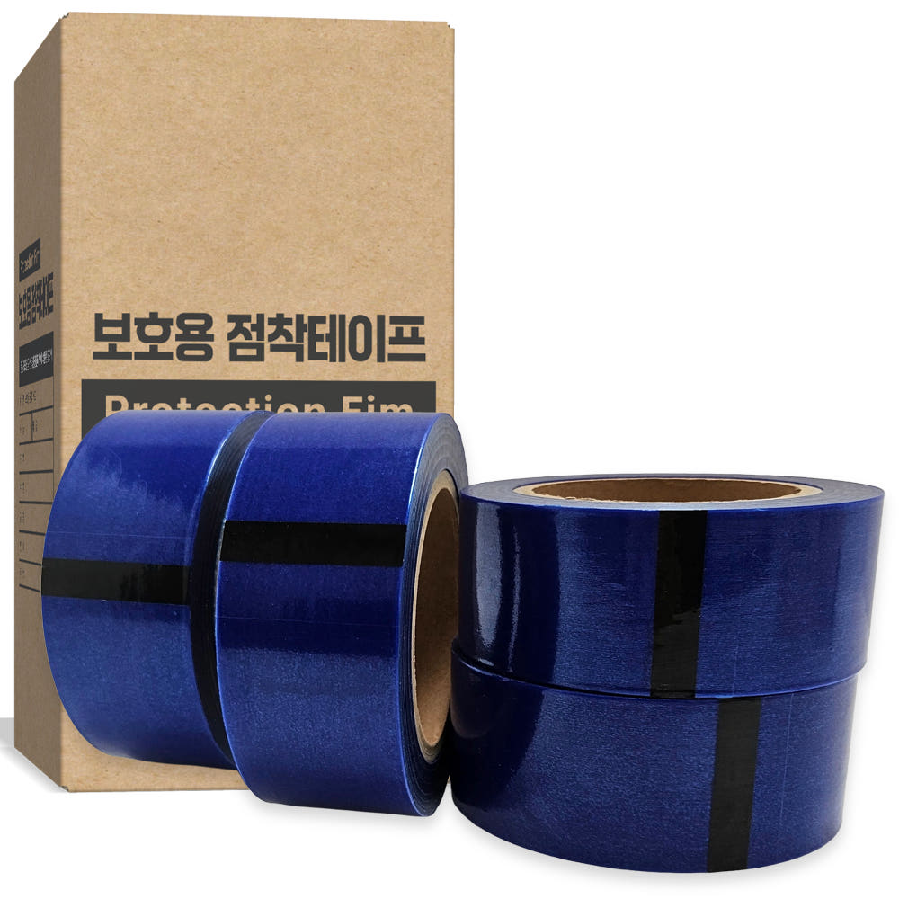 구오 청랩 청보호테이프 공업용랩 청랩 제품보호 랩핑 스크래치 50MM(40롤) 이미지 2