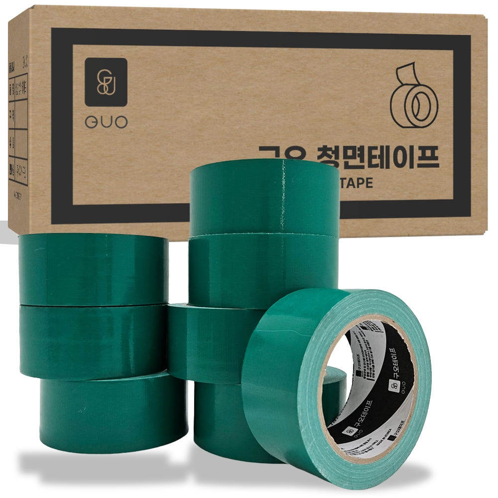 국산 초강력 청테이프 녹색테이프 면테이프 48mm X 25m 40개입 이미지 3